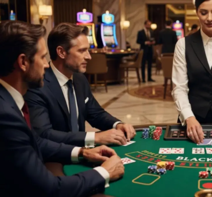 Stół blackjack w trakcie eventu kasynowego zorganizowanego przez Meetoria Event
