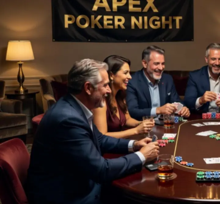 Goście bawiący się podczas wieczoru pokerowego organizowanego przez Meetoria Event